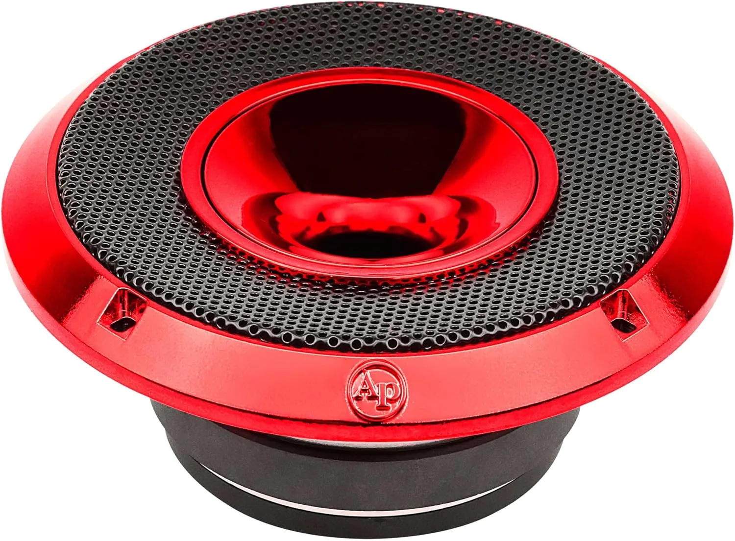 Audiopipe 6.5" Compression Horn Mid-Range Loudspeaker (APMB-628GH-RED), 300W, Built-in Compression Horn Driver, Flat Steel Basket, 2-Way Coaxial, KSV Voice Coil, Grill, Sleek Candy Red