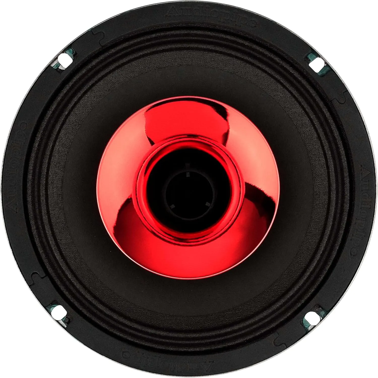 Audiopipe 6.5" Compression Horn Mid-Range Loudspeaker (APMB-628GH-RED), 300W, Built-in Compression Horn Driver, Flat Steel Basket, 2-Way Coaxial, KSV Voice Coil, Grill, Sleek Candy Red
