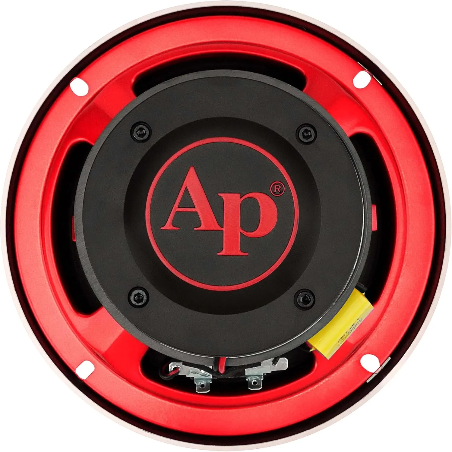 Audiopipe 6.5" Compression Horn Mid-Range Loudspeaker (APMB-628GH-RED), 300W, Built-in Compression Horn Driver, Flat Steel Basket, 2-Way Coaxial, KSV Voice Coil, Grill, Sleek Candy Red