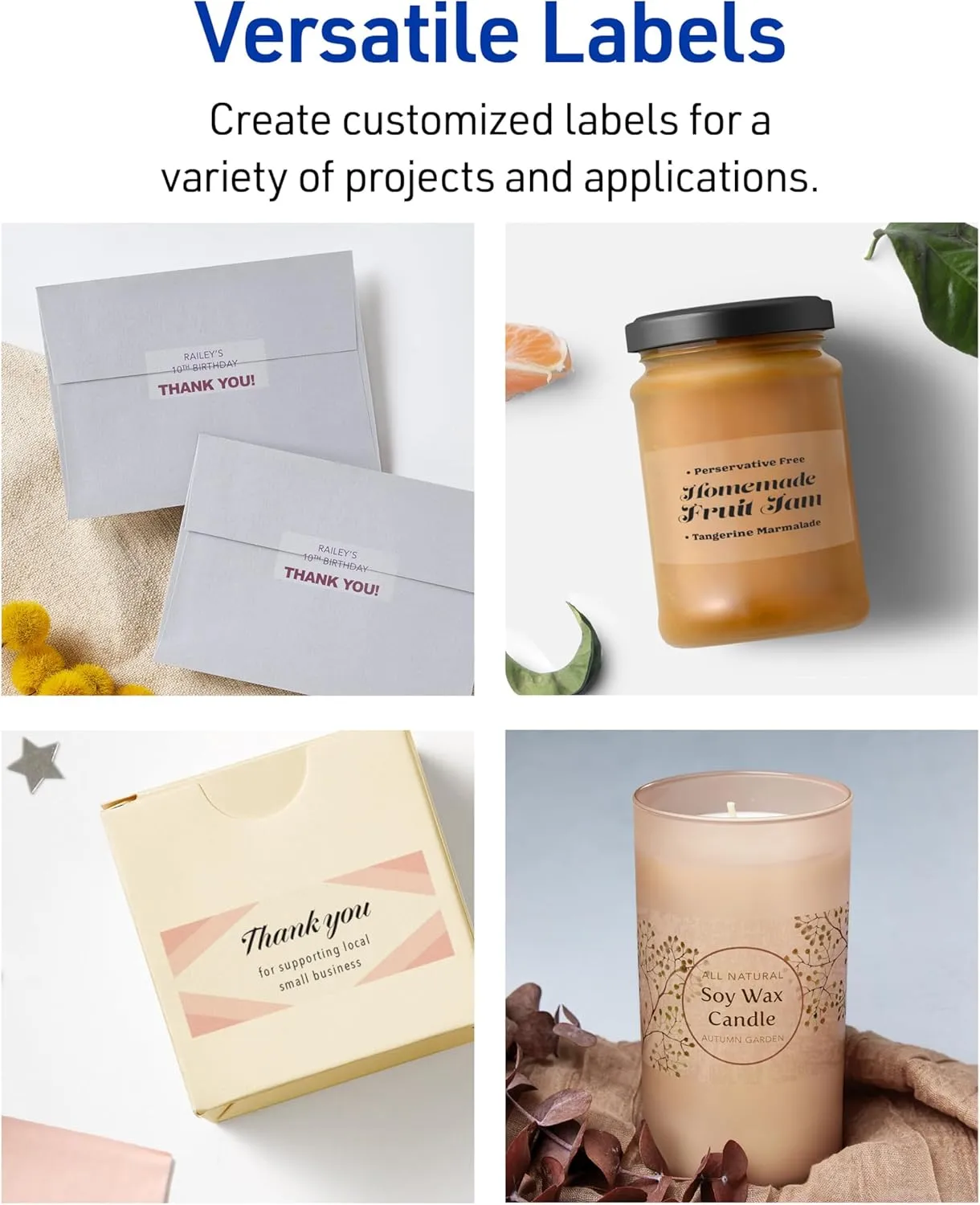 Avery Printable Shipping Labels with Sure Feed, 2" x 4" Customizable Stickers, Matte Clear, 250 Blank Mailing Labels, Great for Mailing, Shipping, and More (8663)