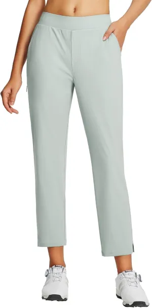 baleaf Women's Golf Pants Petite Stretch Lightweight 7/8 Travel Pants Zip Pockets Casual Work Ankle