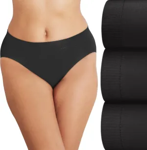 Bali Women's Seamless Underwear Pack, Comfort Revolution Seamless Hi-Cut Panties, No-Show Underwear for Women, 3-Pack