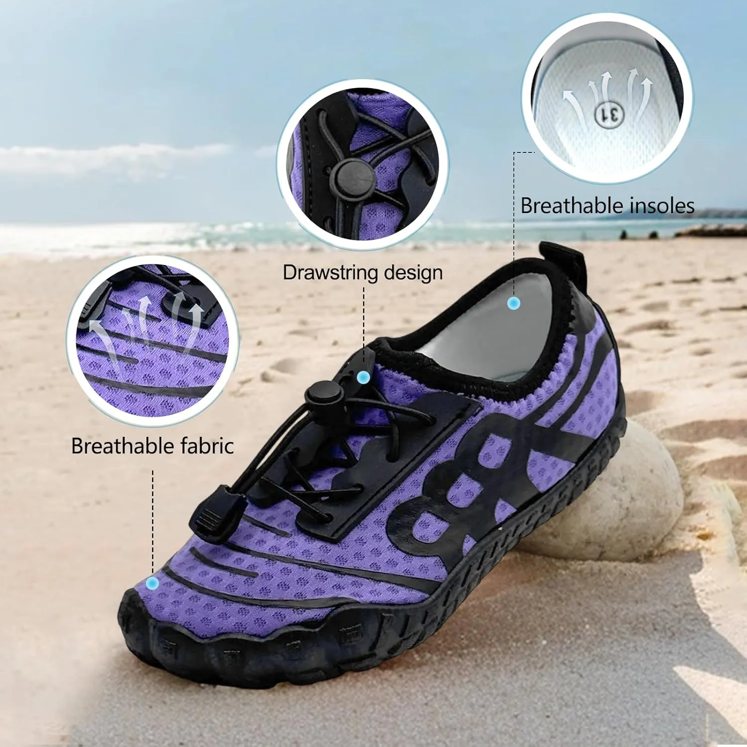 Barefoot Shoes for Women & Men - Minimalist Hiking/Trail Running Footwear with Wide Toe Box | Zero Drop Lightweight Breathable Quick-Dry Outdoor Sneakers (Size 3.5-11)