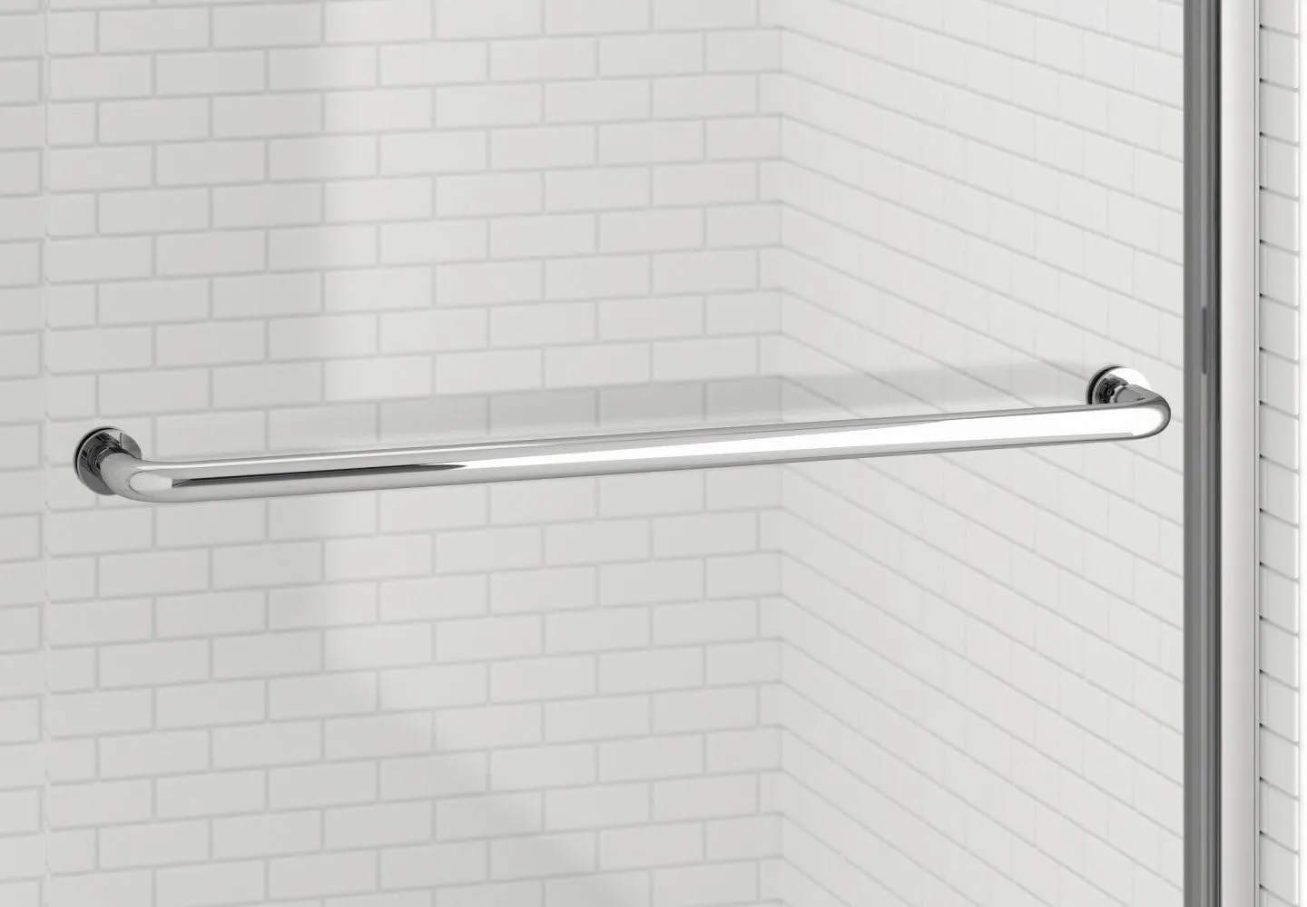 Basco Sliding Shower Door, Rotolo RTLA05B4870CLSV, Chrome, 44-48 in. wide x 70 in. high, 1/4 in. Clear Tempered Glass
