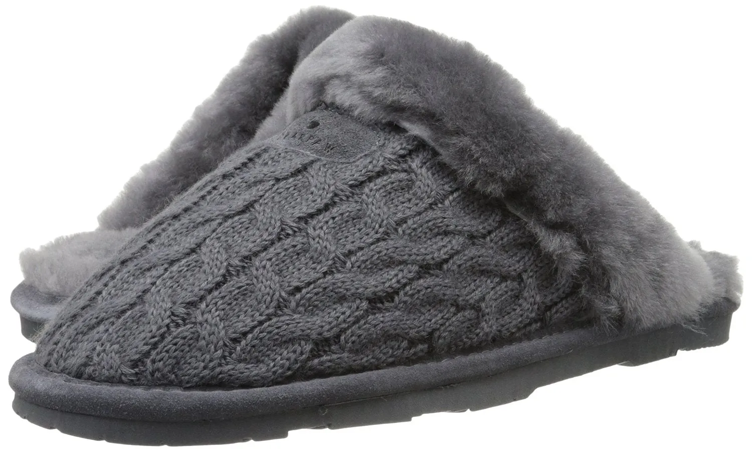 BEARPAW Women's Effie Mule, Charcoal, 8 M US