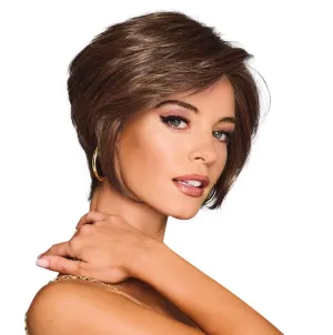 Best In Class Layered Chin-Length Boycut Wig by Hairuwear, Average Cap, GF12-22SS Cappuccino