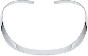 Bling Jewelry Classic Simple Plain Flat Slider Contoured Collar Curved Necklace For Women Polished.925 Silver Sterling Add Pendant 2,3,8MM