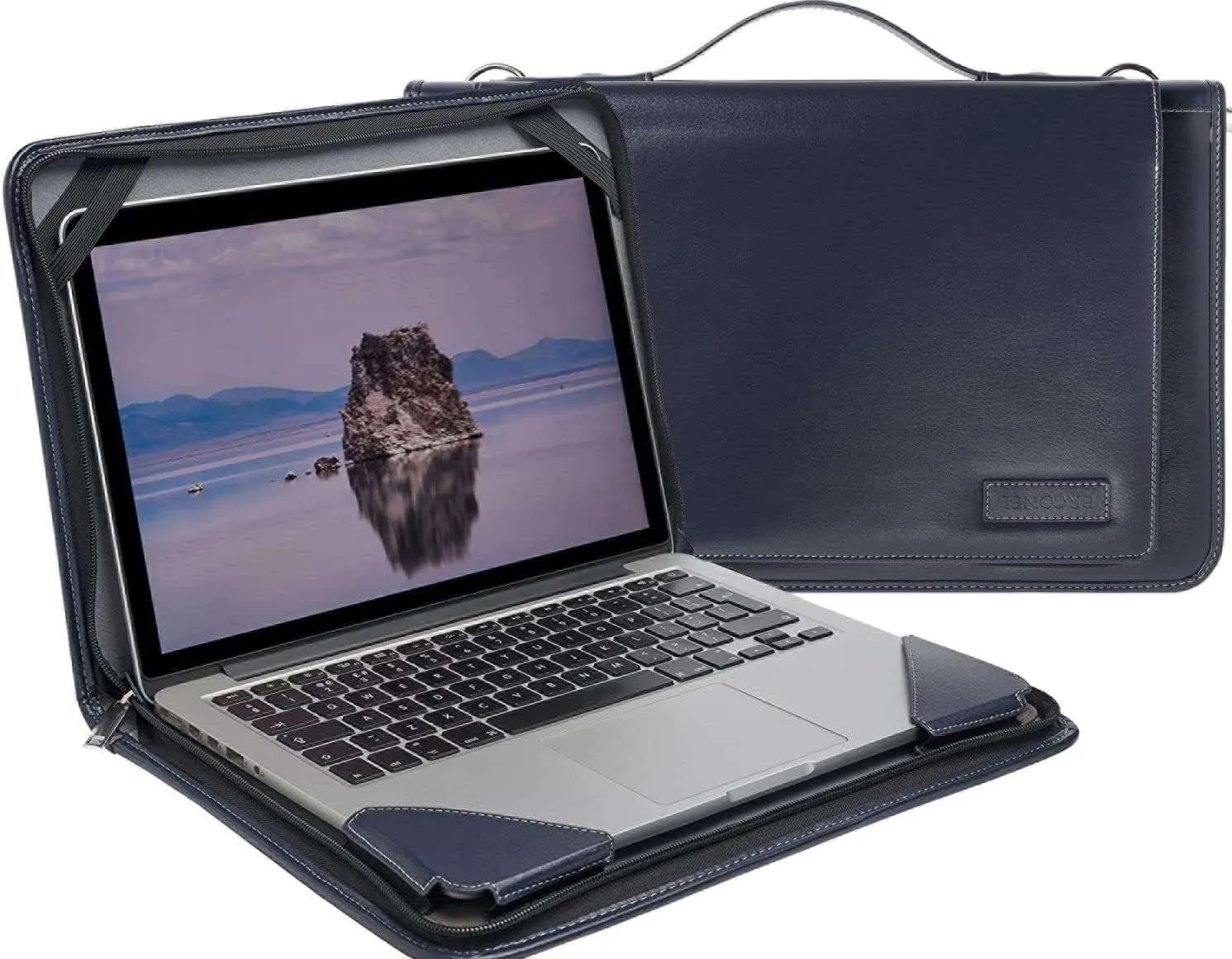 Blue Leather Laptop Messenger Case - Compatible with Acer Predator Helios 300 15 Gaming Laptop