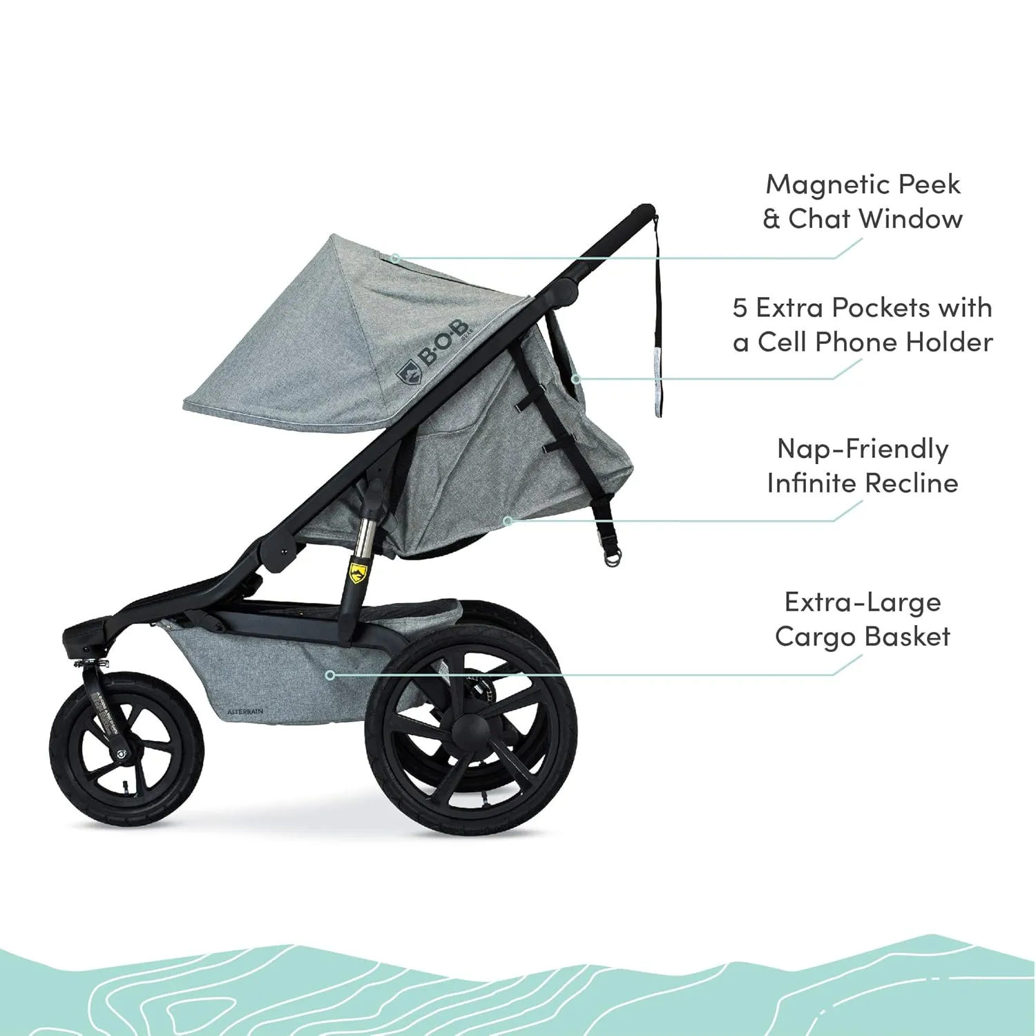 BOB Gear Alterrain Jogging Stroller, Melange Gray