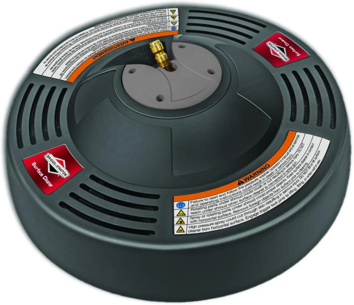 Briggs & Stratton 14 inch Rotating Surface Cleaner for Gas Pressure Washers with Quick Connect Wands and Dome Shape Cover, Black