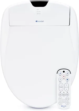 Brondell Bidet Toilet Seat S1400, Smart Toilet Seat, Dual Stainless-Steel, Self-Cleaning Nozzle With Clean Plus Technology, Endless Warm Water Bidet, Warm Air Dryer-Nightlight, Heated Seat, Round