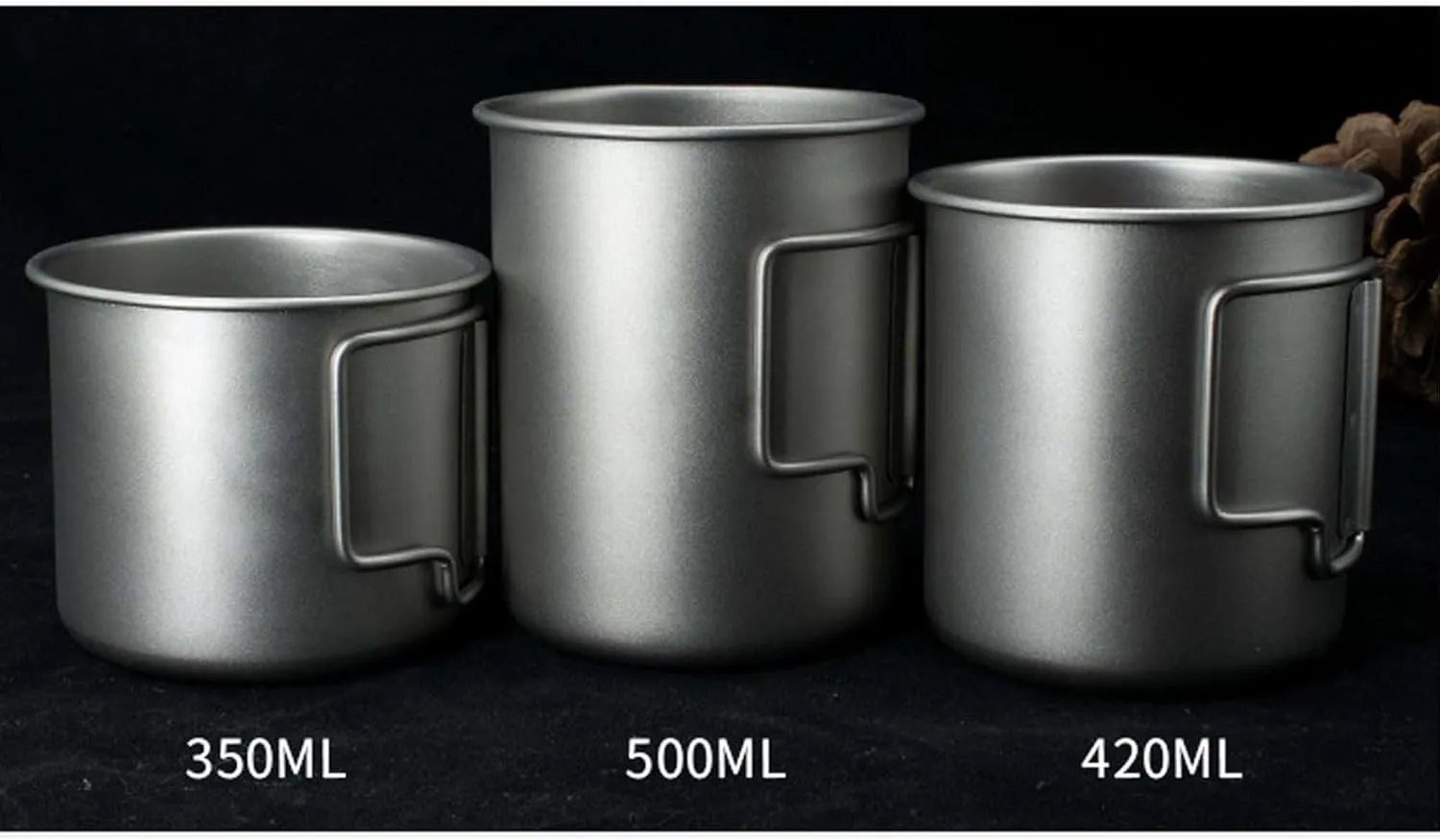 BTTSTRA Outdoor Pure Titanium Tea Cup Portable Coffee Cup Mug(350ML B)