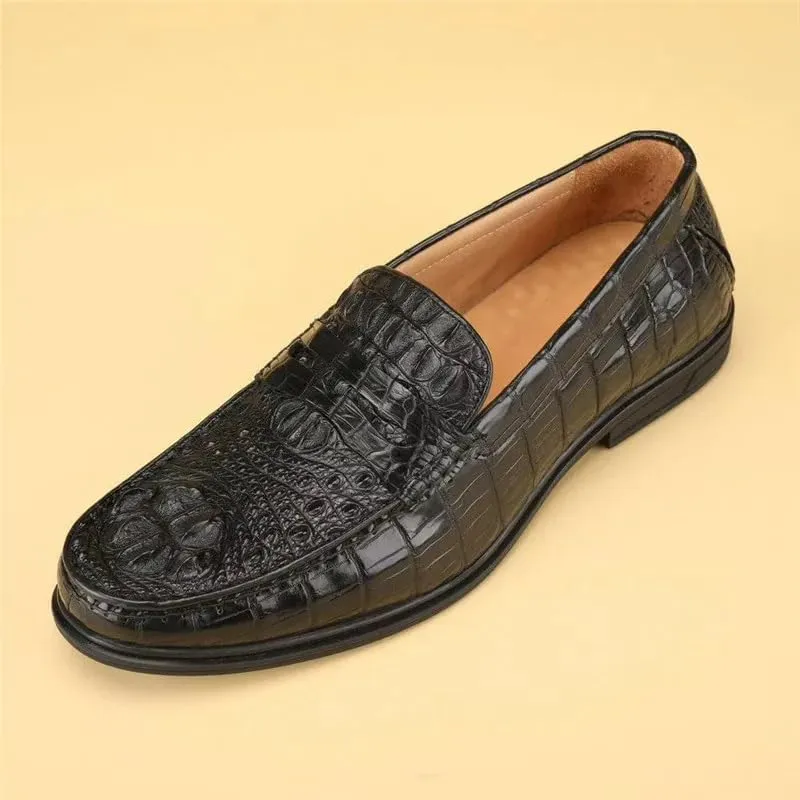 Business Casual Style Authentic Exotic Crocodile Skin Soft Sole Men's Loafers Genuine Alligator Leather Male Slip-on Dress Shoes