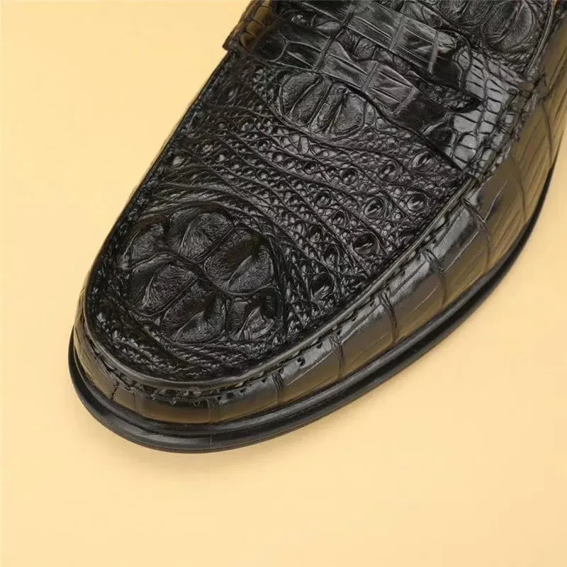 Business Casual Style Authentic Exotic Crocodile Skin Soft Sole Men's Loafers Genuine Alligator Leather Male Slip-on Dress Shoes
