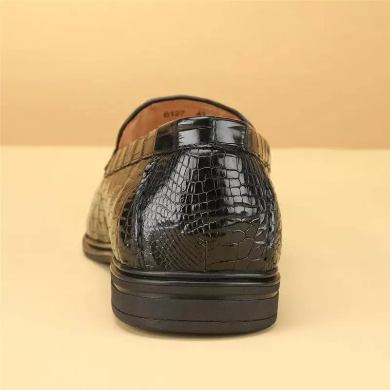 Business Casual Style Authentic Exotic Crocodile Skin Soft Sole Men's Loafers Genuine Alligator Leather Male Slip-on Dress Shoes