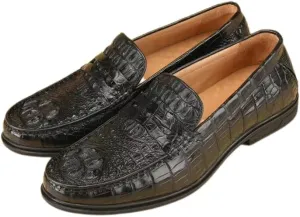 Business Casual Style Authentic Exotic Crocodile Skin Soft Sole Men's Loafers Genuine Alligator Leather Male Slip-on Dress Shoes