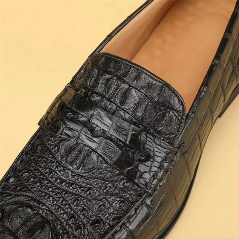 Business Casual Style Authentic Exotic Crocodile Skin Soft Sole Men's Loafers Genuine Alligator Leather Male Slip-on Dress Shoes
