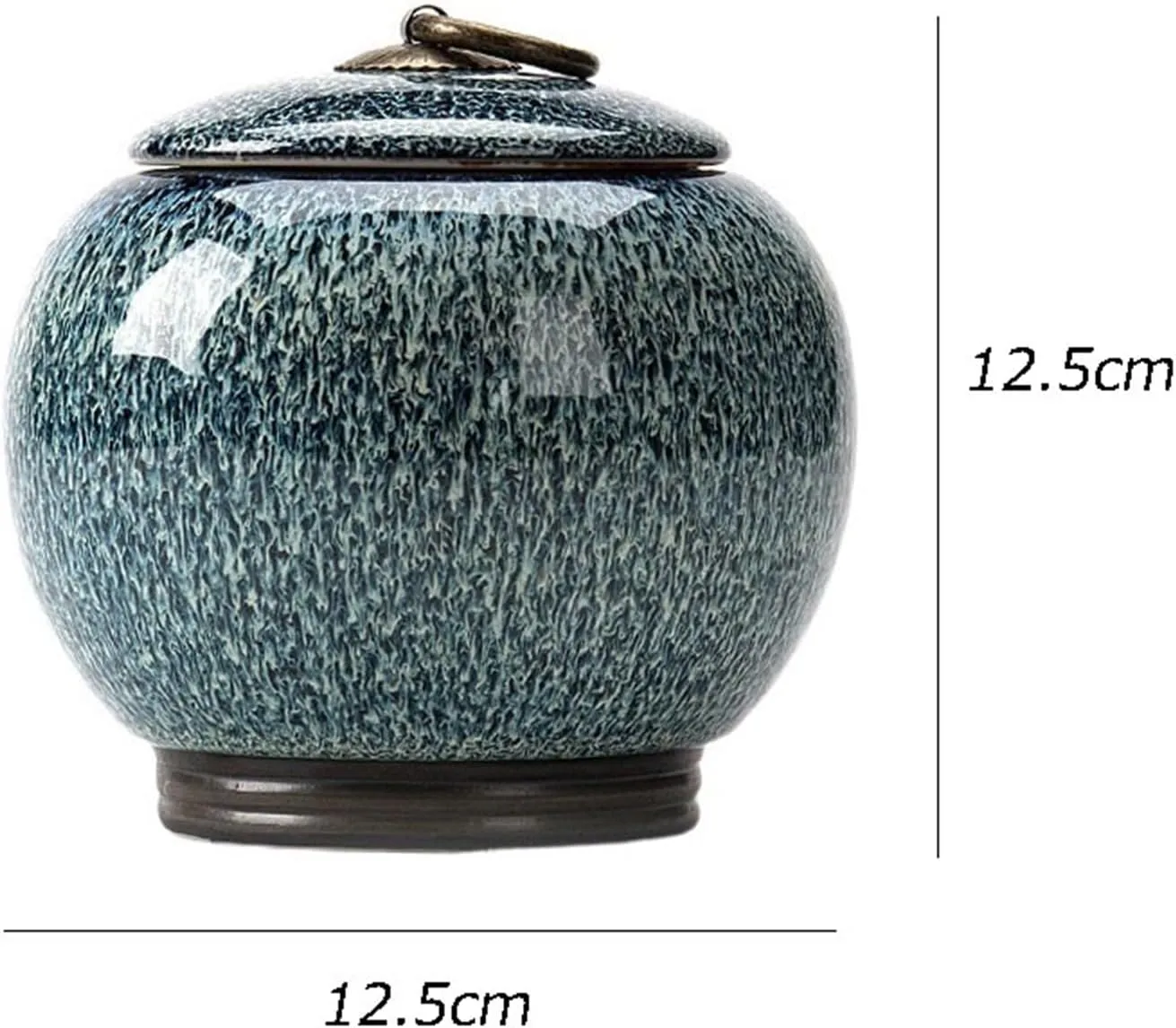 Caddy Kiln Change Tea Canister Ceramic Medium Storage Sealed Green Black Tea Loose Leaf Tea Canister Fresh Tea Set Storage(Blue)