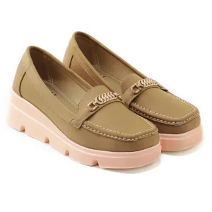Camia beige women wedge shoes