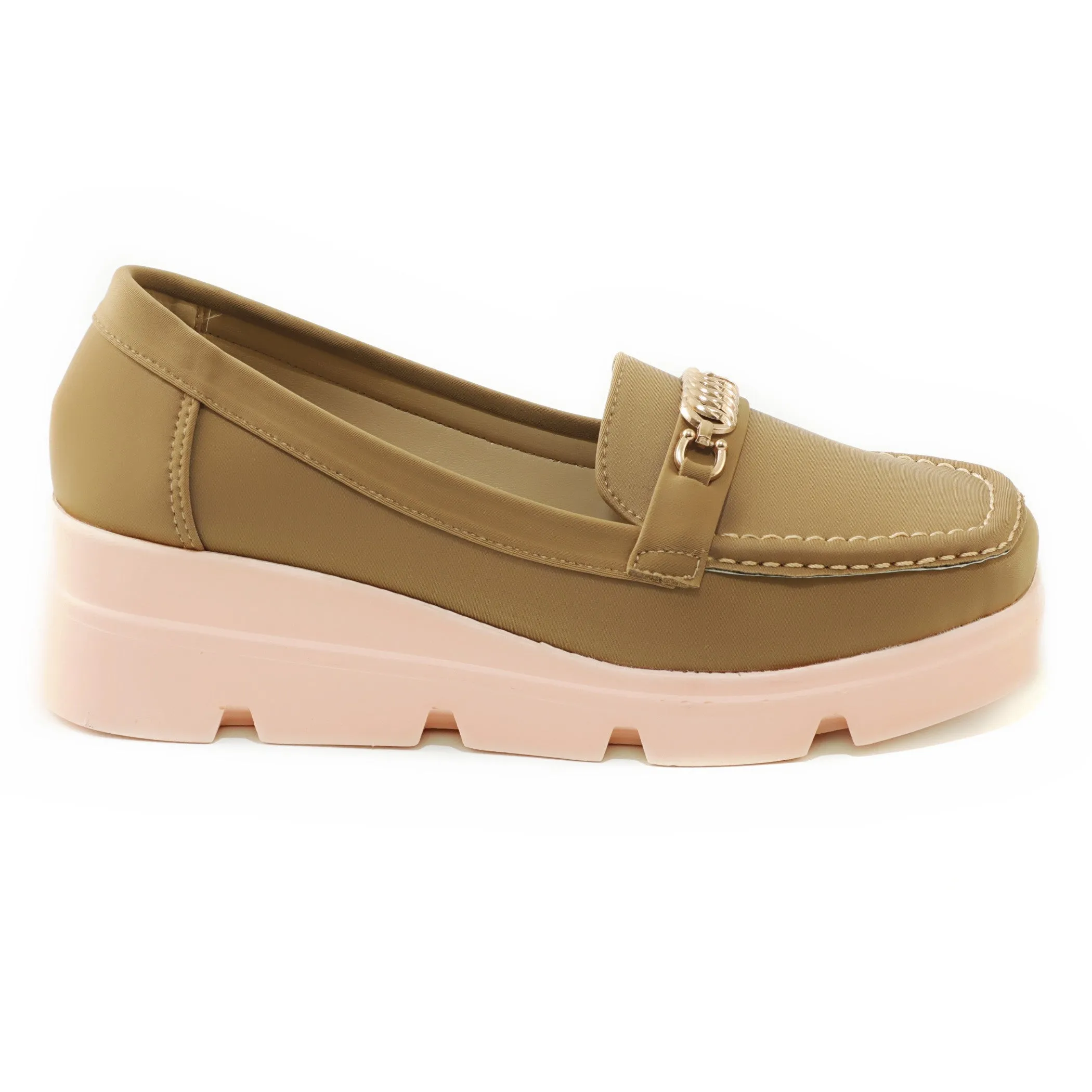Camia beige women wedge shoes