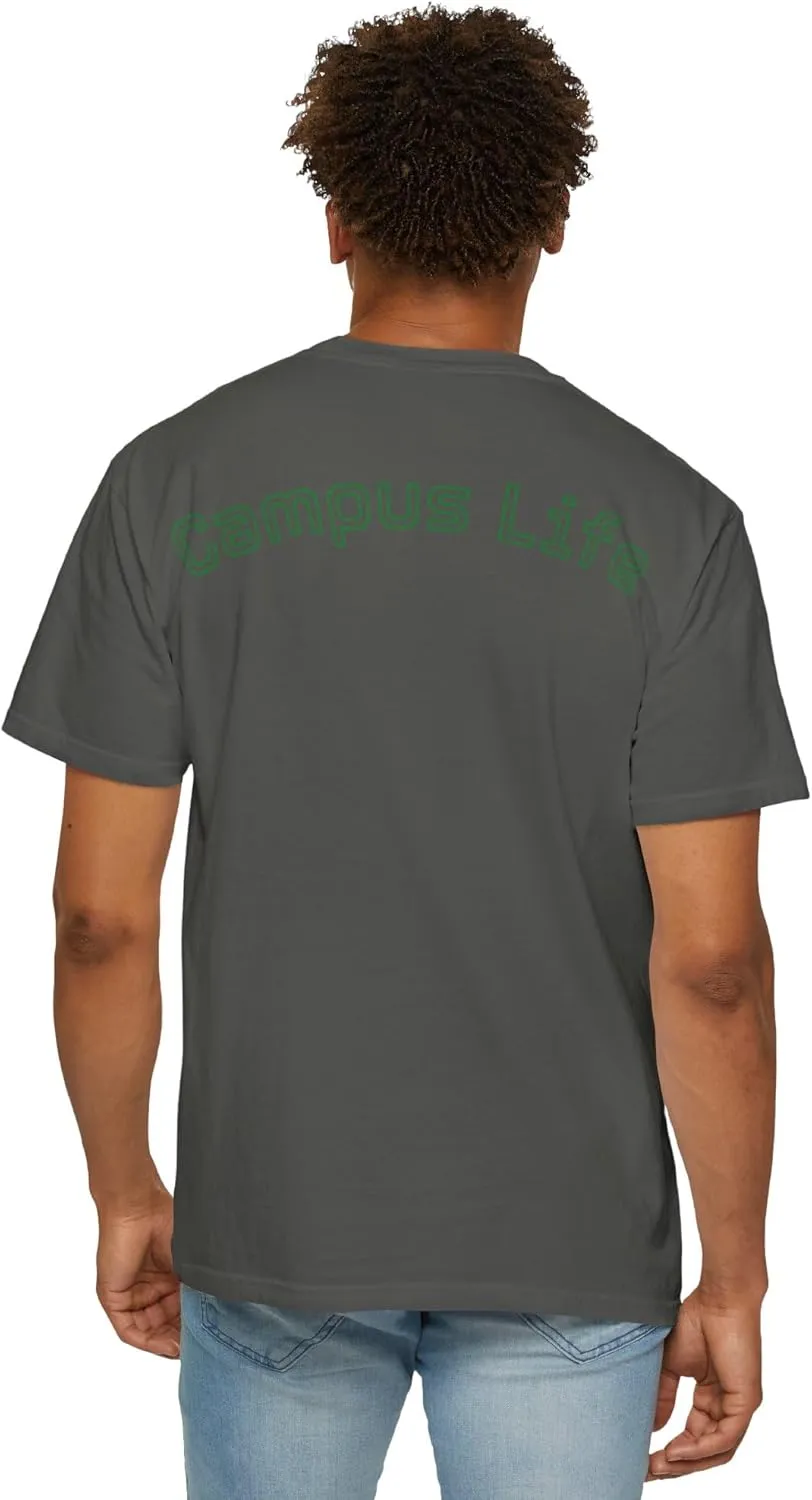 Campus Life Unisex Garment-Dyed T-Shirt, Casual Tee, College Apparel, Cool Graphic Shirt, Everyday Comfort Wear