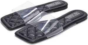 Cape Robbin Women's Transparent Slide Sandals - Slip-On Mule Shoes (Keko)