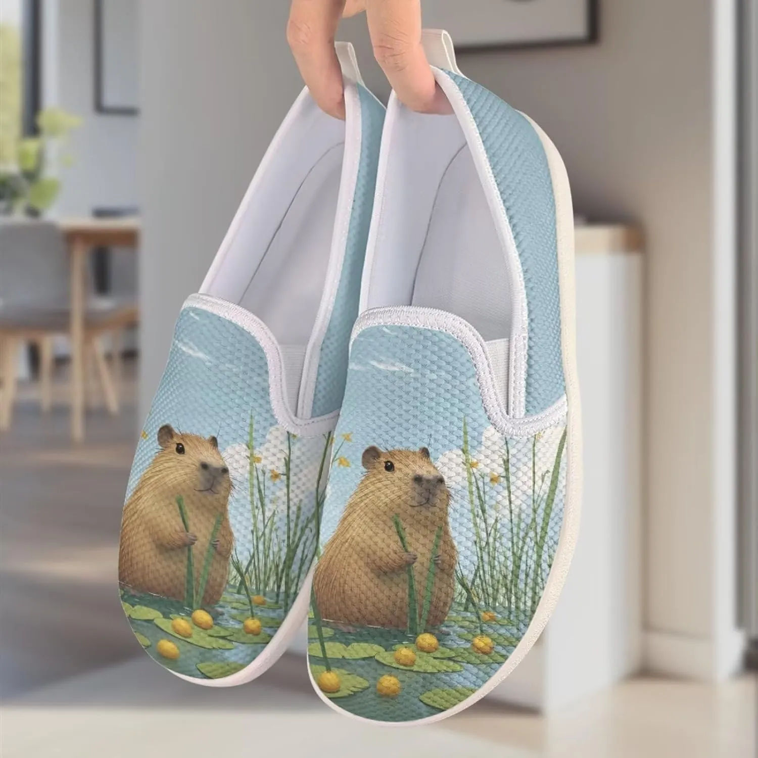 Capybara Outdoor Loafer Wedding Shoes Dress Flats Classic Leisure Walking Shoes for Women Ladies