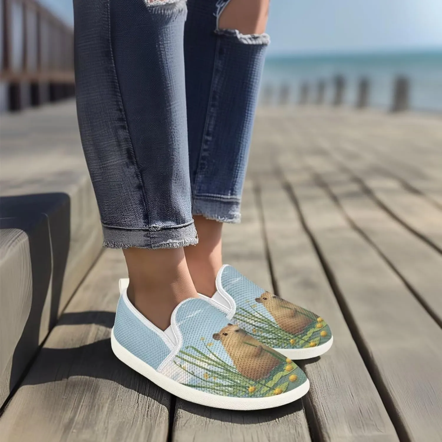 Capybara Outdoor Loafer Wedding Shoes Dress Flats Classic Leisure Walking Shoes for Women Ladies