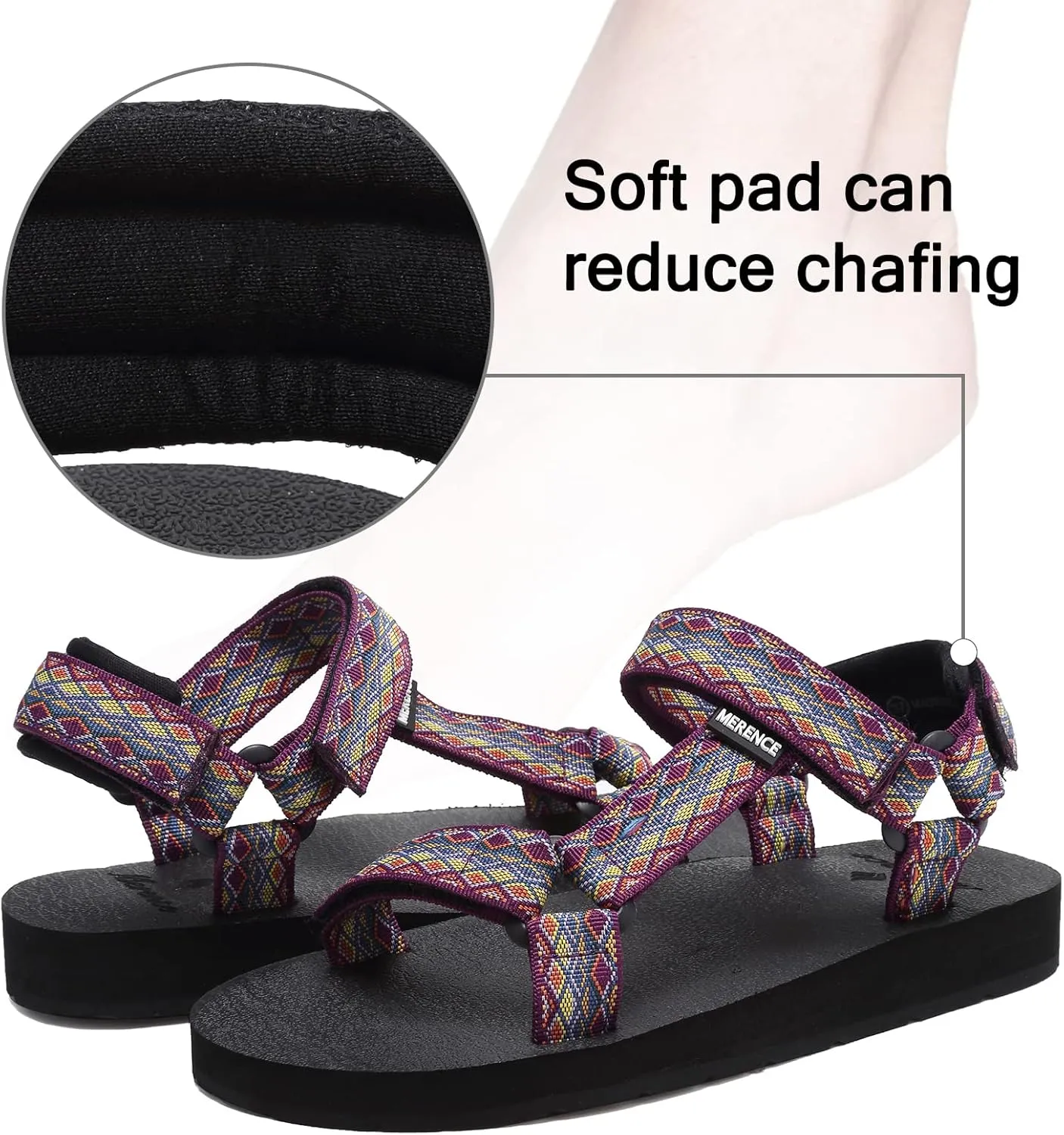 CIOR Women's Sport Sandals Hiking Sandals with Arch Support Yoga Mat Insole Outdoor Light Weight Water Shoes
