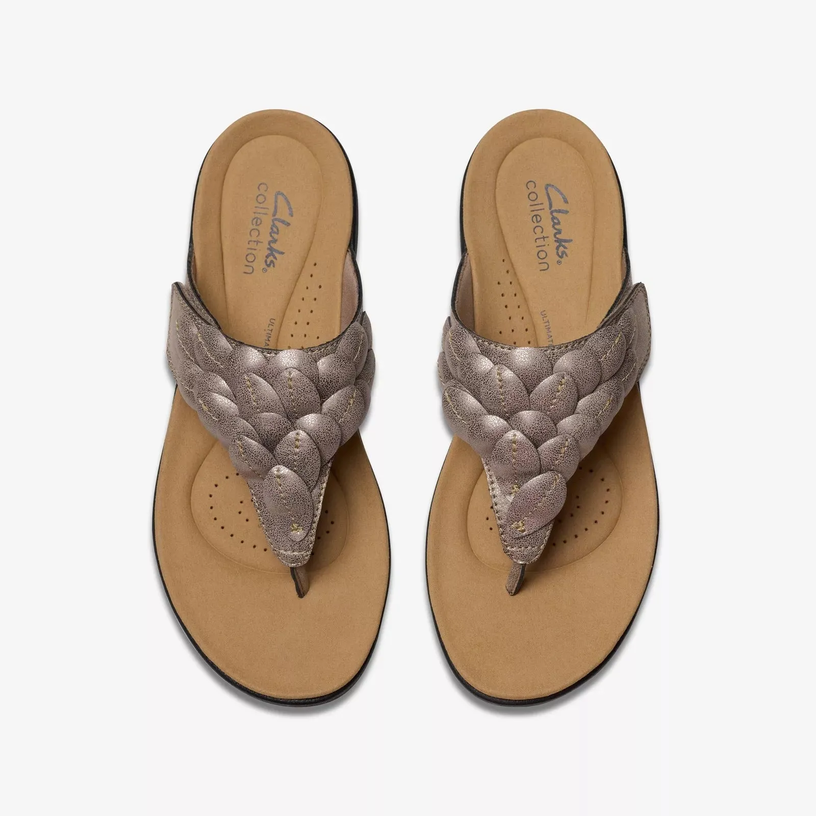 Clarks Women's Laurieann Palm Taupe Metallic 26181707