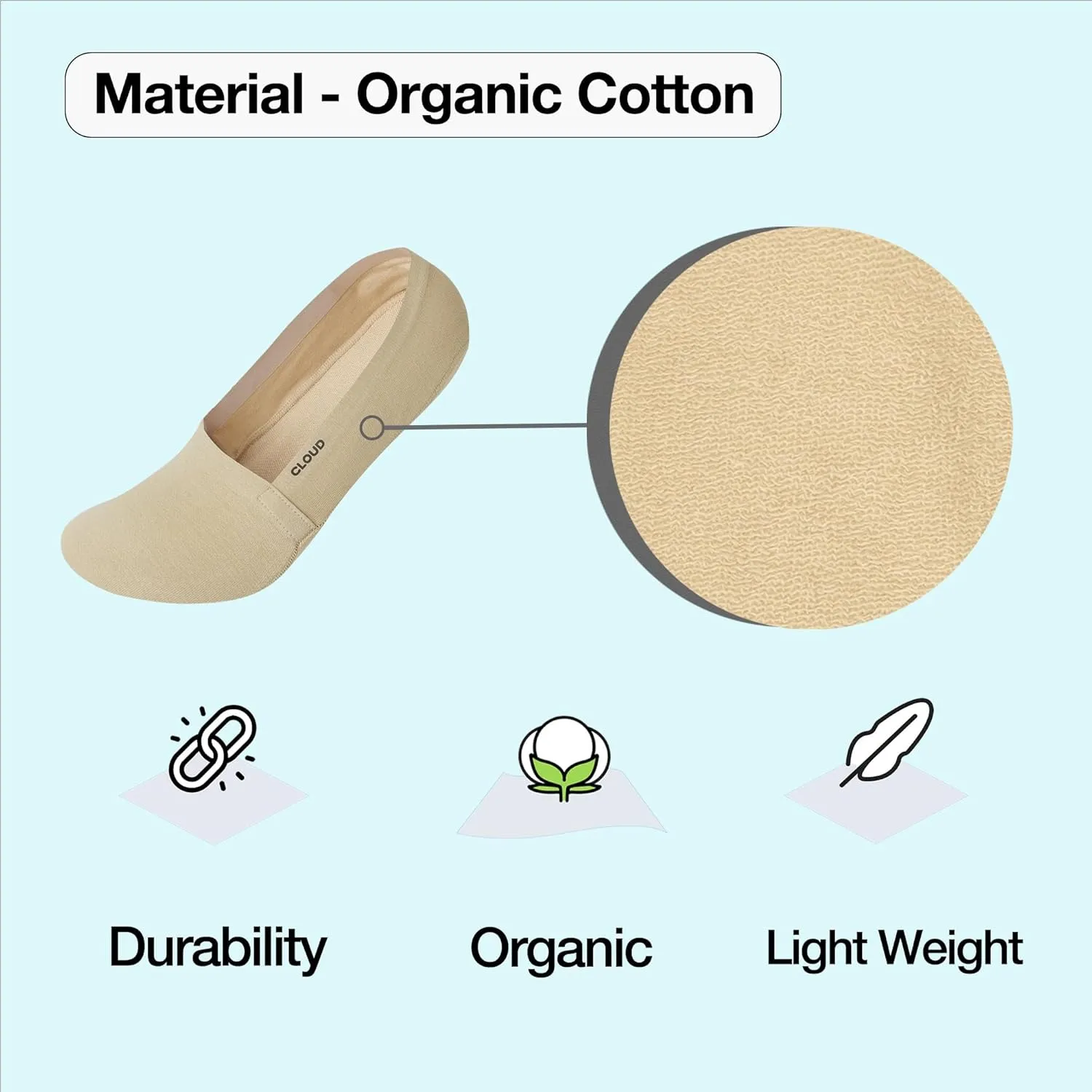 Cloud Organic Terry No Show Socks Non Slip Loafer Sneaker Flats Boat Shoe Invisible Low Cut Cotton Socks For Men and Women