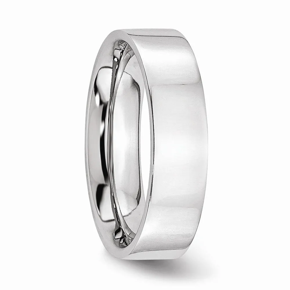 Cobalt Flat Polished 6mm Band