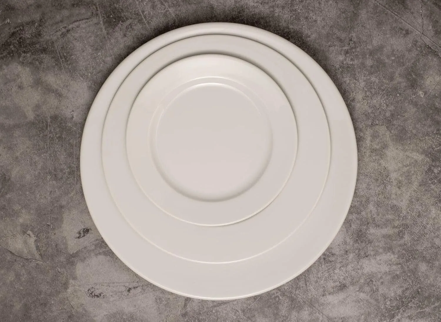 Commercial Dinnerware, Meran Porcelain Flat Plate with Rim, Salad Plate, White, 9-Inch, Set of 6