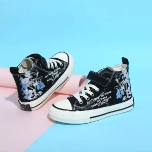 Cosplay Anime Mickey Mouse Canvas Shoes Cute Cartoon Children's Sneaker Shoes Students Ligh-top Adult White Casual Walking Shoes