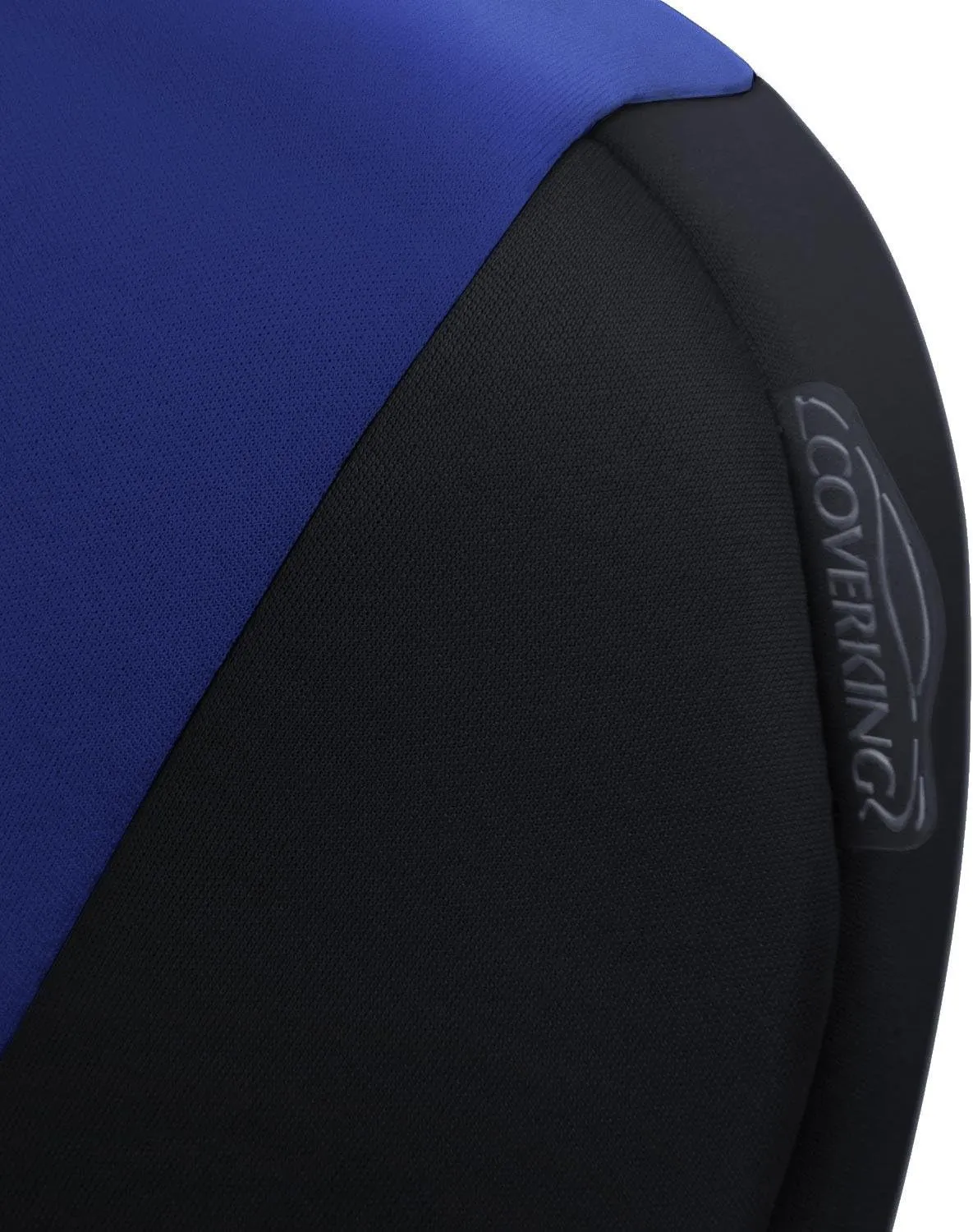 Coverking Custom Fit Front 50/50 Bucket Seat Cover for Select Toyota Tacoma Models - Neoprene (Blue with Black Sides)