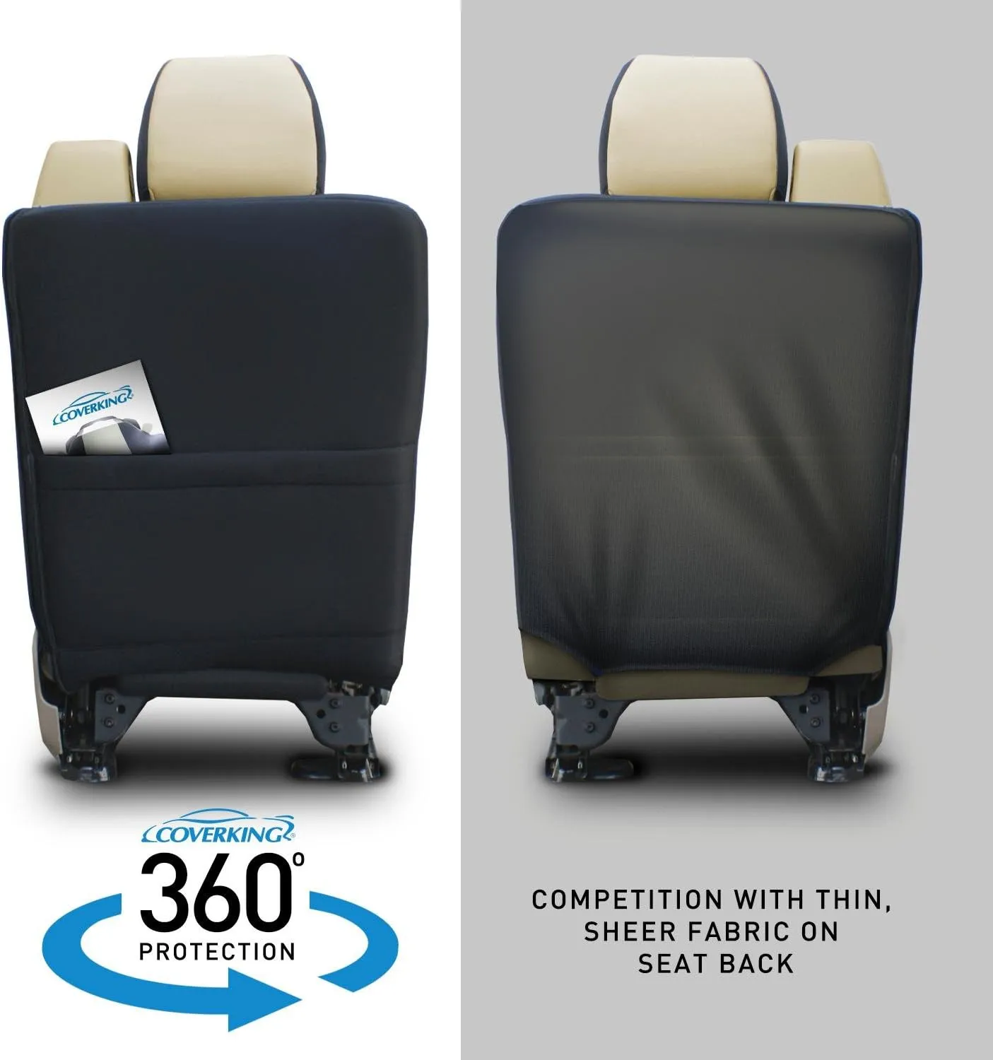 Coverking Custom Fit Front 50/50 Bucket Seat Cover for Select Toyota Tacoma Models - Neoprene (Blue with Black Sides)