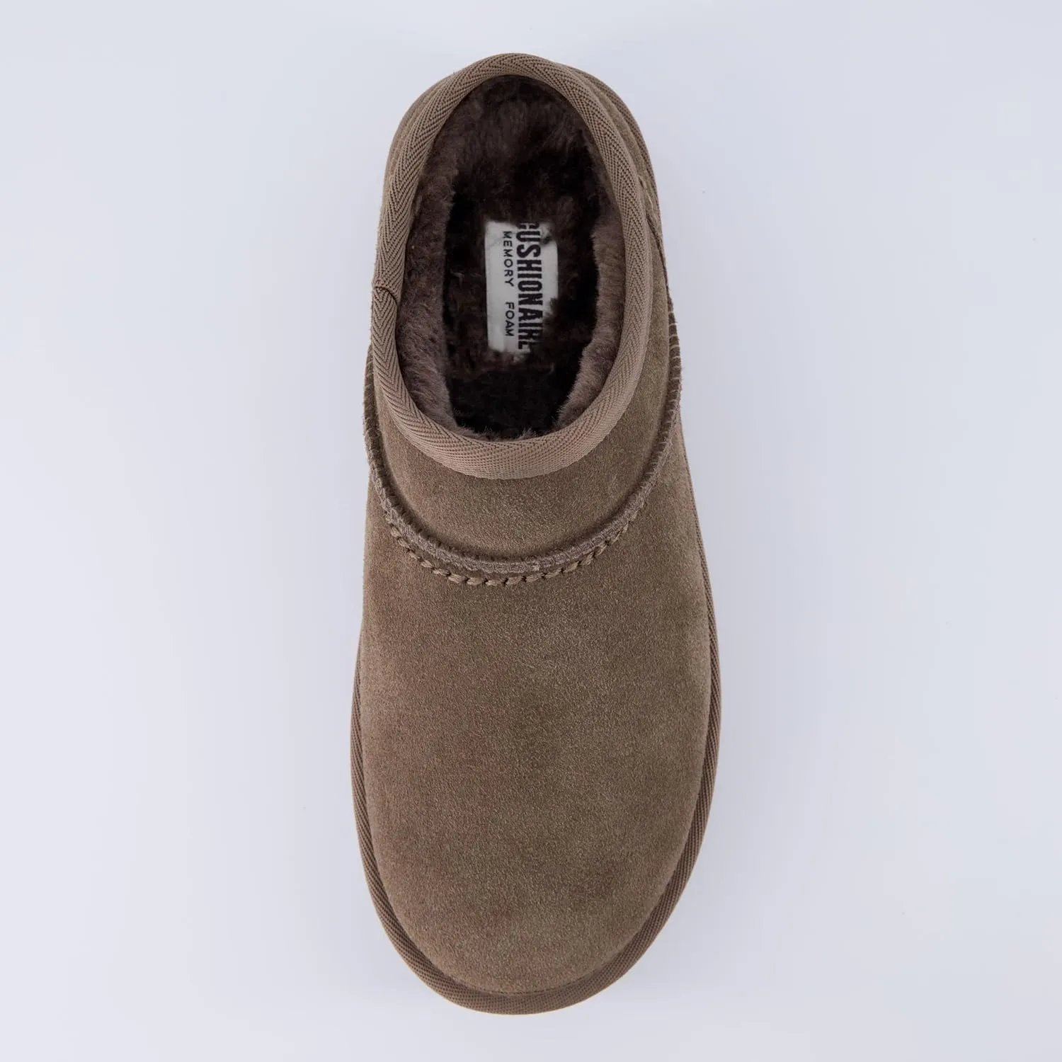 CUSHIONAIRE Women's Huggy Genuine Suede Cozy Mule Platform  Memory Foam, Wide Widths Available