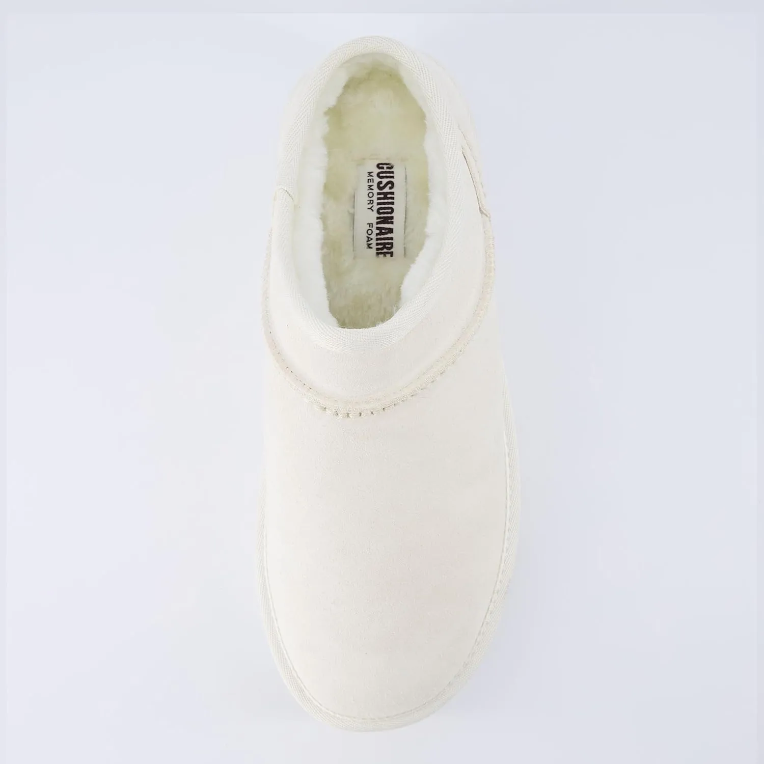 CUSHIONAIRE Women's Huggy Genuine Suede Cozy Mule Platform  Memory Foam, Wide Widths Available