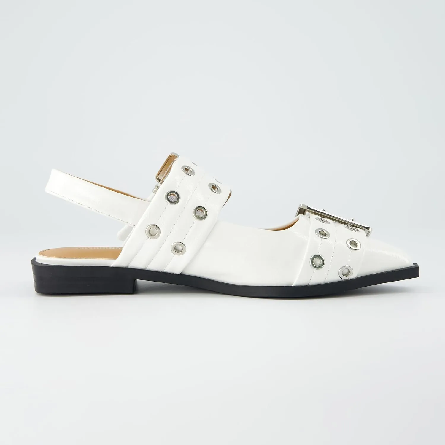 CUSHIONAIRE Women's Wander Pointy Toe Mary Jane Flat  Memory Foam, Wide Widths Available