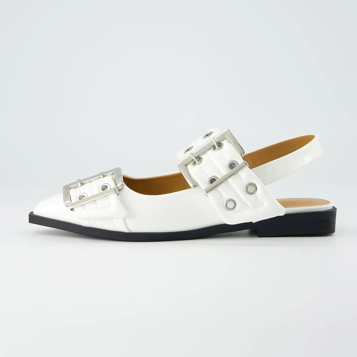 CUSHIONAIRE Women's Wander Pointy Toe Mary Jane Flat  Memory Foam, Wide Widths Available