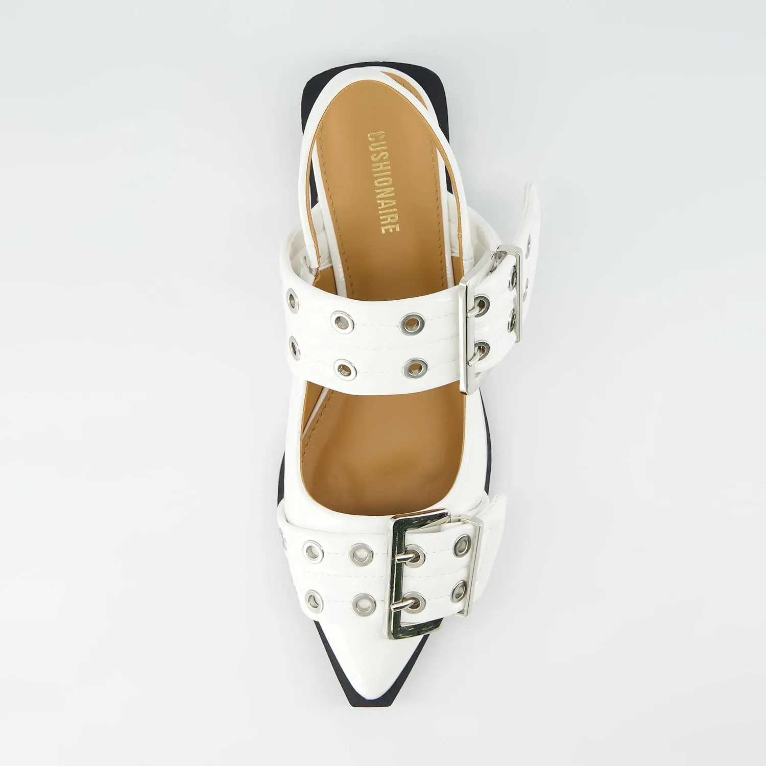 CUSHIONAIRE Women's Wander Pointy Toe Mary Jane Flat  Memory Foam, Wide Widths Available