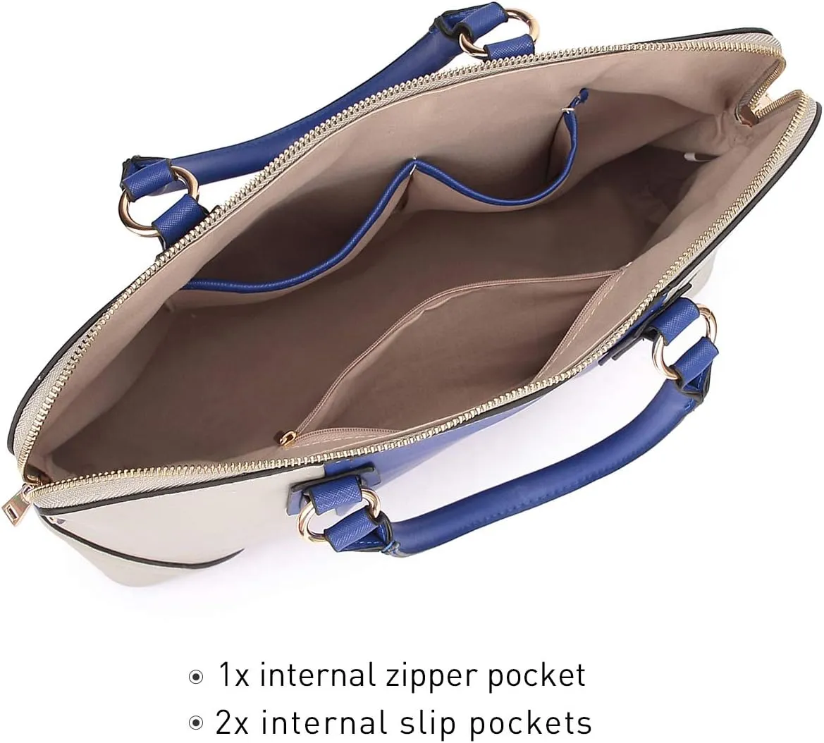 Dasein Women Two Tone Tote Colorblock Purses Handbags for Women Shoulder Work Bag