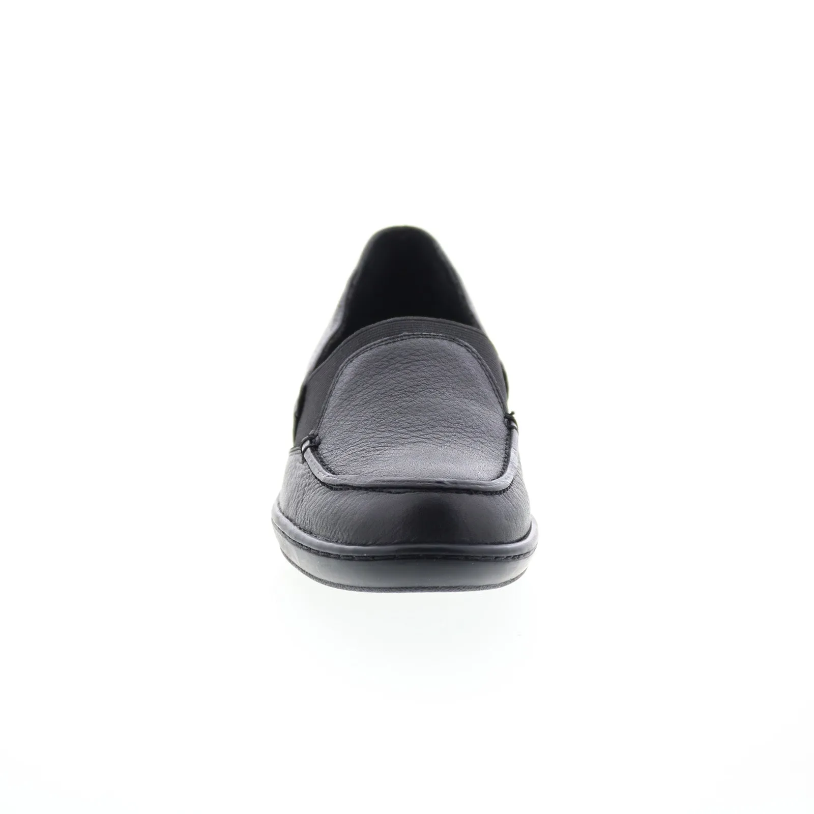 David Tate Stretchy Womens Black Narrow Leather Slip On Loafer Flats Shoes