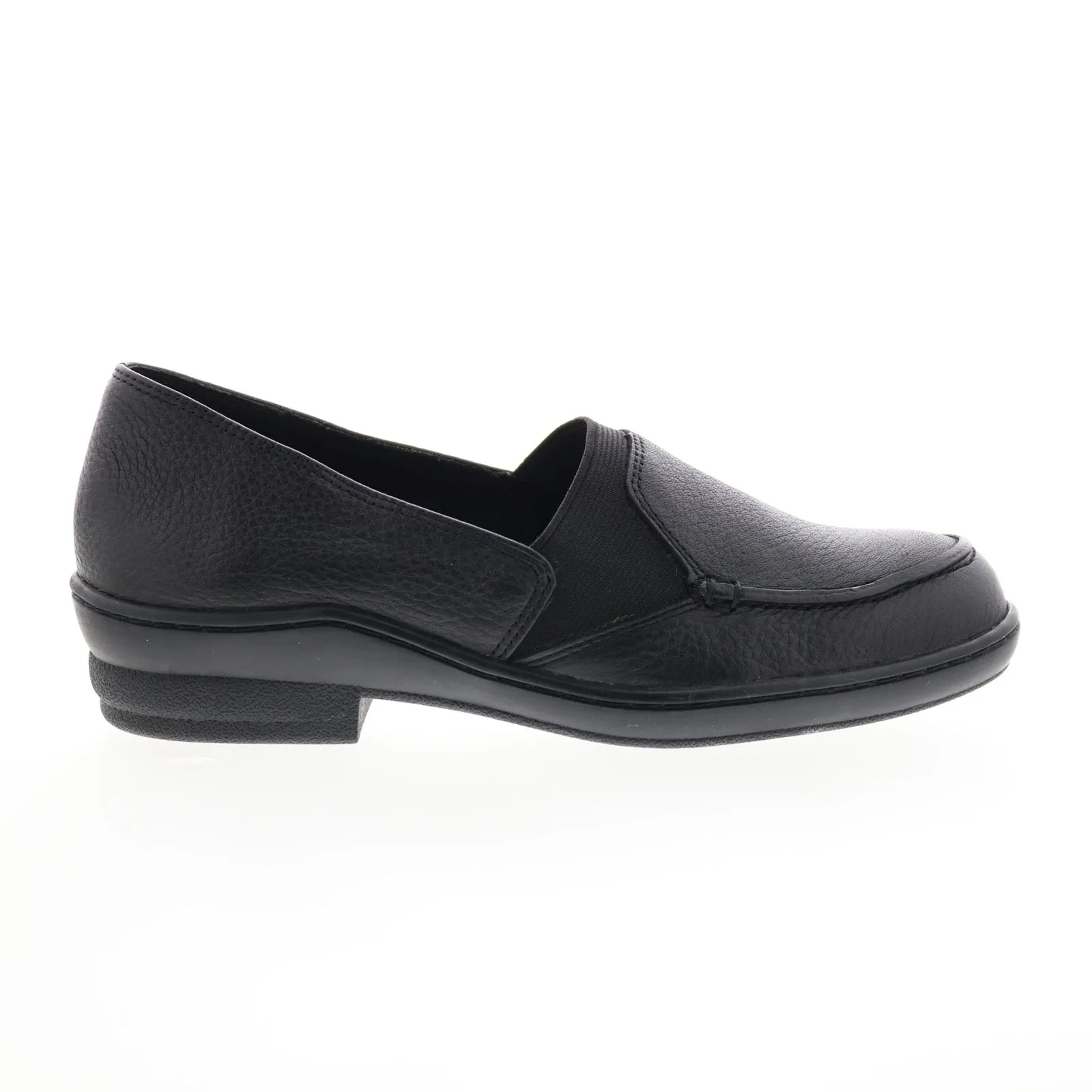 David Tate Stretchy Womens Black Narrow Leather Slip On Loafer Flats Shoes