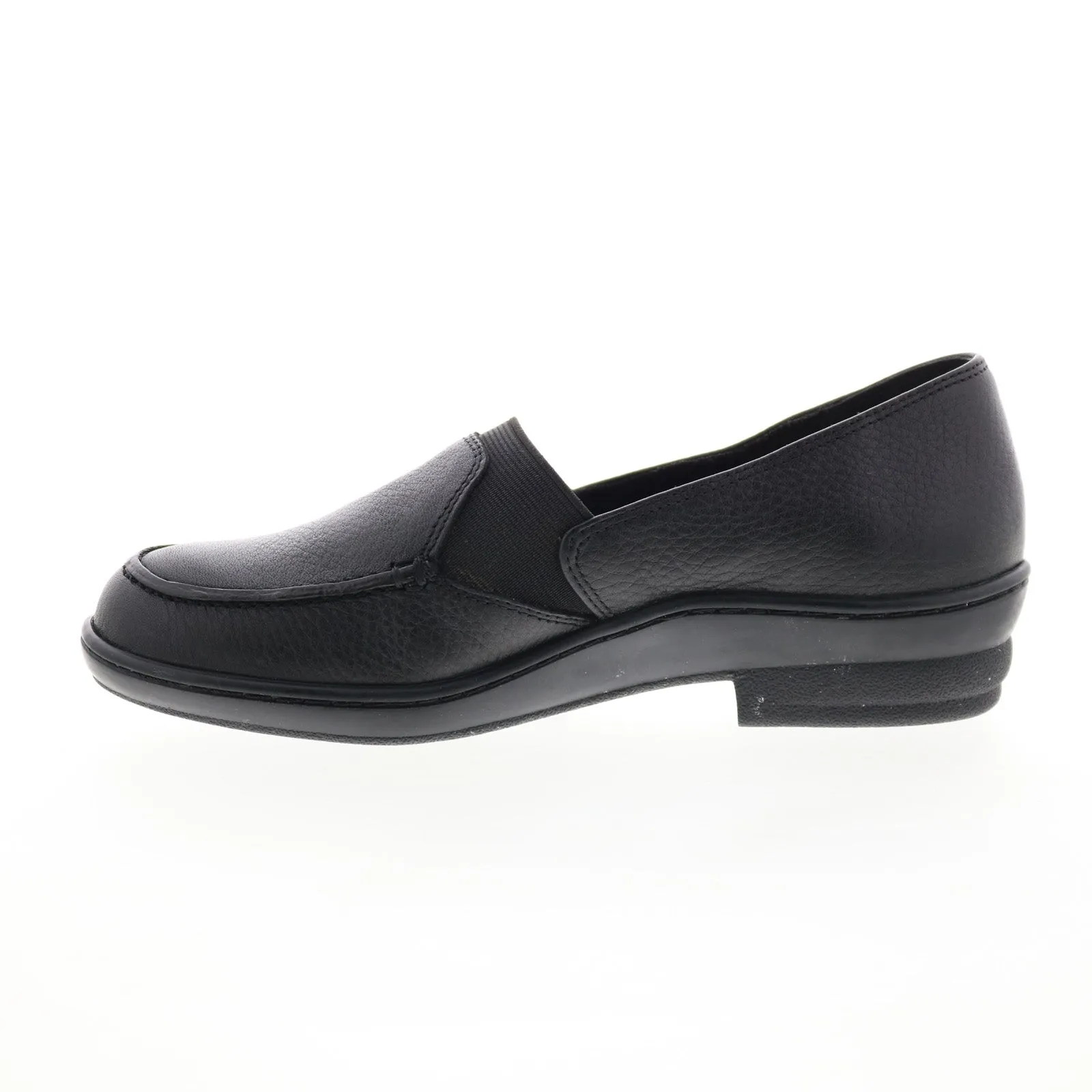 David Tate Stretchy Womens Black Narrow Leather Slip On Loafer Flats Shoes