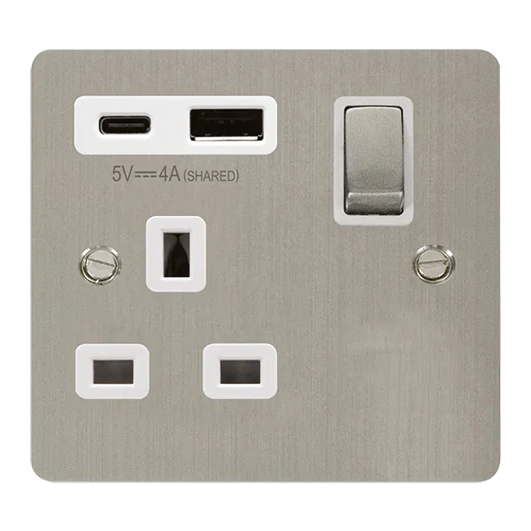 Define 'INGOT' 13A 1  GANG  SWITCHED SAFETY SHUTTER SOCKET OUTLET WITH TYPE A & C USB (4A) OUTLETS