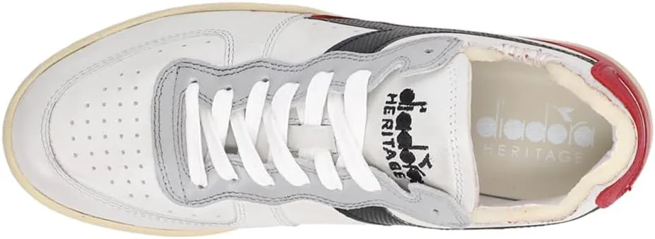 Diadora Mens Mi Basket Row Cut Lace Up Sneakers Shoes Casual - White