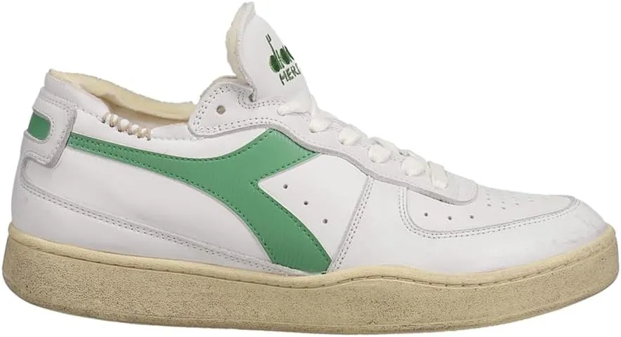 Diadora Mens Mi Basket Row Cut Lace Up Sneakers Shoes Casual - White