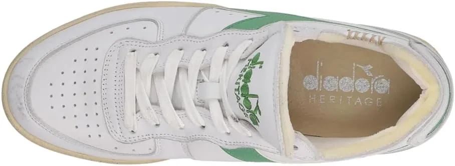 Diadora Mens Mi Basket Row Cut Lace Up Sneakers Shoes Casual - White