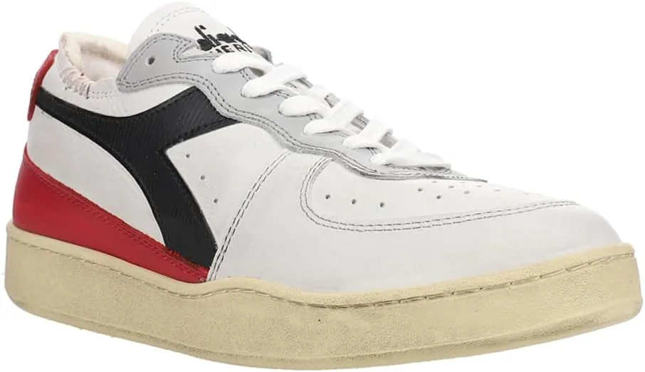 Diadora Mens Mi Basket Row Cut Lace Up Sneakers Shoes Casual - White